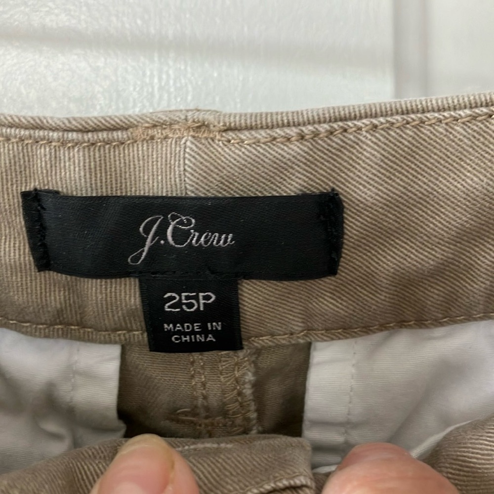 J. Crew Tan Chinos with gold polka dots - size 25P - Picture 2 of 3